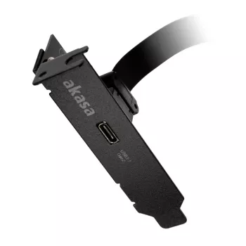 Akasa zemprofila PCI kronšteina adapteris USB 3.1 Type C - melns - Adapteris - Digitāls/datu