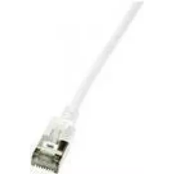 LogiLink Ultraflex SlimLine - Patch-Cable - RJ-45 (M) uz RJ-45 (M) - 0,5 m - 3,8 mm - ekranēts PIMF - CAT 6a - Ekranēts, bez halogēna, veidots - Balts, RAL 9010