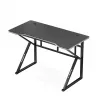 Spēļu galds huzaro Hero 1.6 Melns — taisns MDF/oglekļa galda virsma 1200×600×750 mm, metāla rāmis