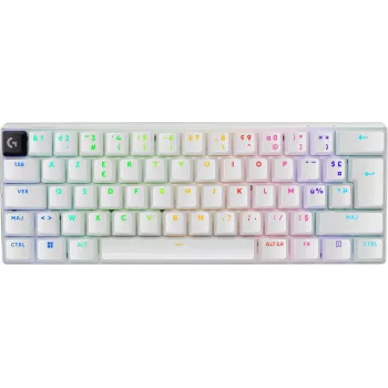 Logitech G PRO X 60 tastatūra spēlēm USB + RF bezvadu + Bluetooth AZERTY franču balta (920-011925)