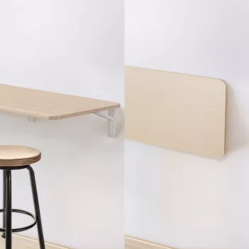 Pie sienas stiprināms salokāms plaukts MACLEAN MC-128 WD 100×40 cm ar koka apdari