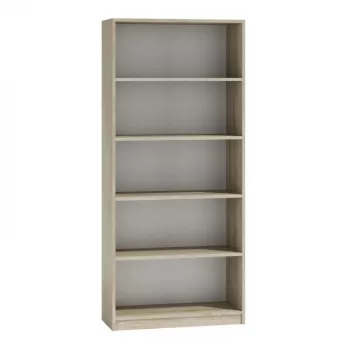 biroja grāmatu skapis top e shop R80 SONOMA, ozola apdare, 5 plaukti, 800×300×1820 mm