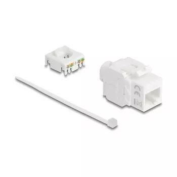 Keystone modulis DELOCK 90722 plakans RJ-45 balts, 16×36×20.8 mm
