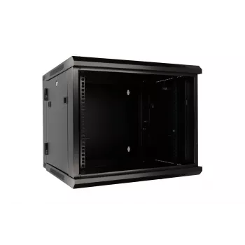 Extralink Rackmount cabinet 6U 600x600 AZH Melns wall mounted, swing type