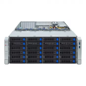 4U statīvu serveris GIGABYTE S453-S70-AAV1 — divu ligzdu LGA4677, DDR5, 16 DIMM, 38× 2,5 collu/M.2, 1600 W lieka barošanas bloka (80 PLUS Titanium)