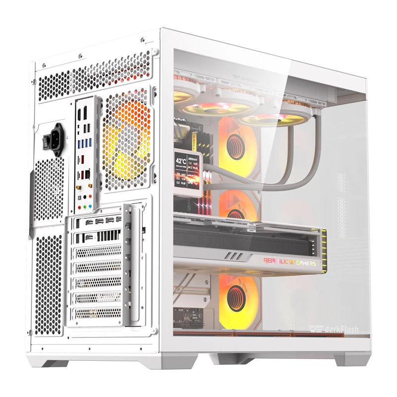 Datorkorpuss Darkflash C280 (balts) ar 7 dzesēšanas ventilatoriem