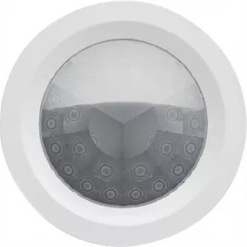 Klātbūtnes detektors Gira Präsenzmelder Mini Komfort KNX 222500 — griestos montējams KNX klātbūtnes sensors automātiskai apgaismojuma un HVAC vadībai