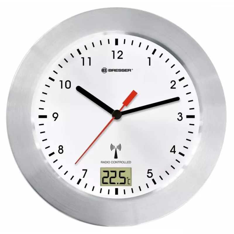 Quartz clock Bresser Optics MYTIME BATH RC Circle Silver balta