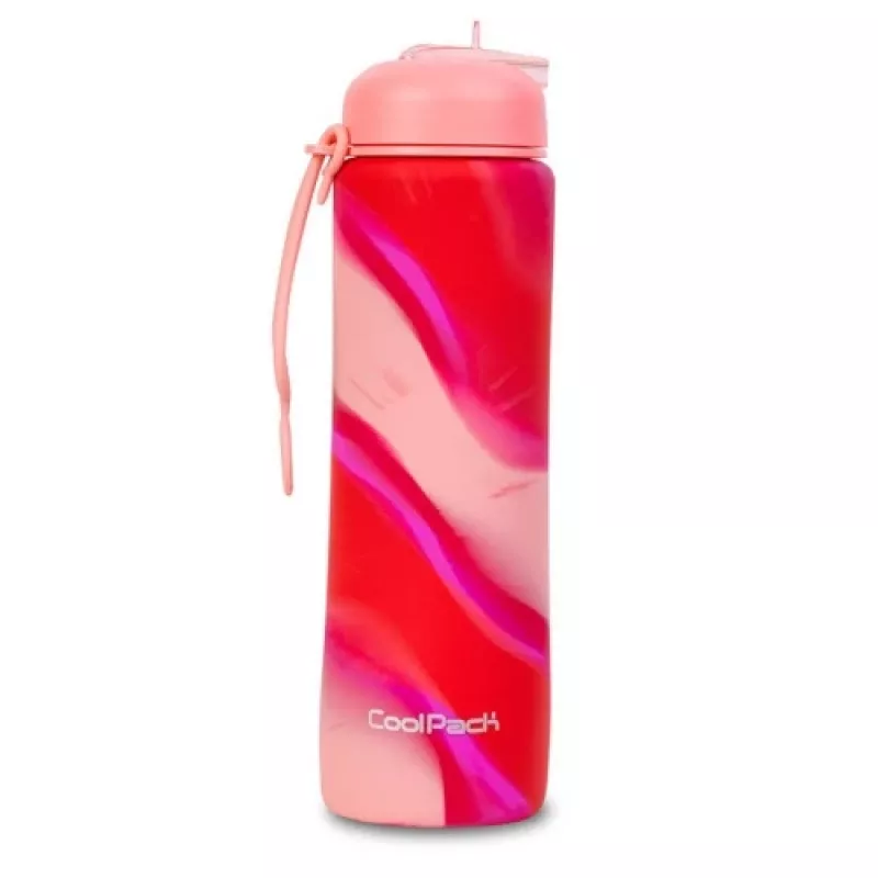COOLPACK Silikona ūdens pudele Pump 600 ml Meitenēm Rozā