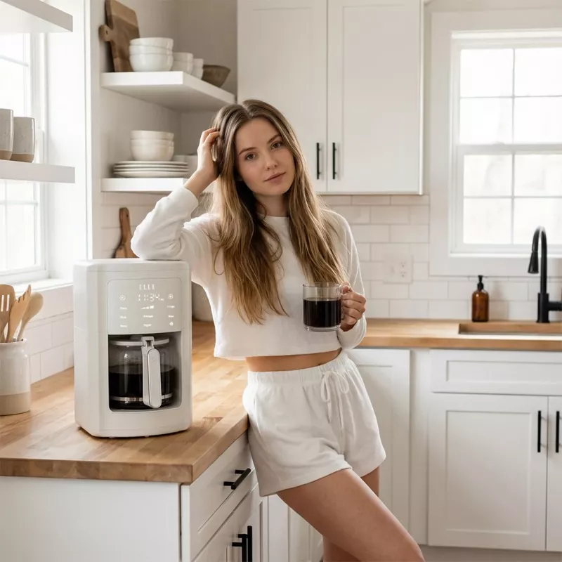 Pour-over kafijas automāts Elle EKCMP301WHEU 1.8L balts pilienveida kafijas automāts