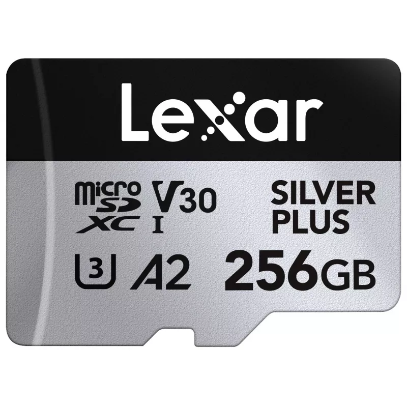 Atmiņas karte microSD 256GB C10 A2 U3 V30 205/150MB/s Silver Plus