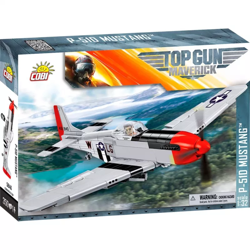 Top Gun Maverick P51D Mustang, konstrukcijas rotaļlieta mērogā 1:32