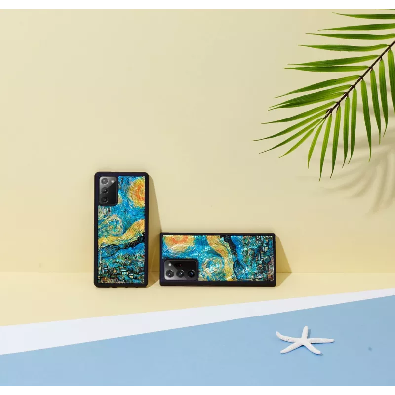 Aizsargvāciņš telefonam iKins Samsung Galaxy Note 20 Ultra — melns zvaigžņotas nakts dizains