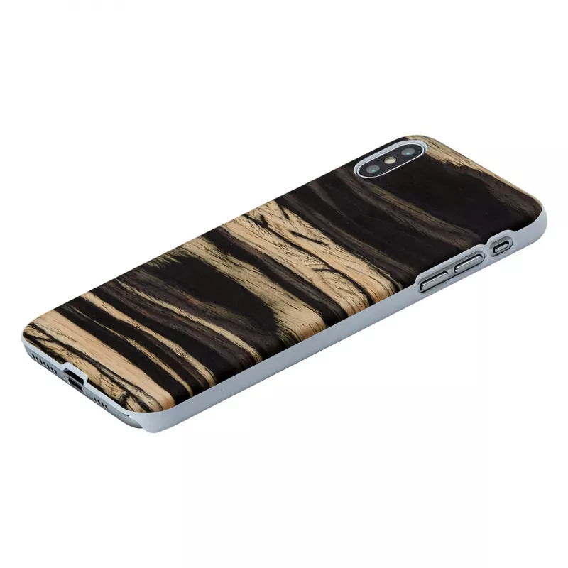 Viedtālruņa maciņš man and wood iPhone XS Max — Baltā melnkoka apdare