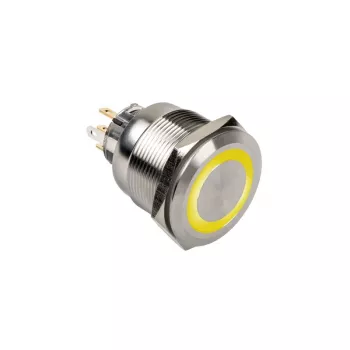 Vandāļizturīgs spiedpogas slēdzis DimasTech PD197 25 mm Silverline gredzens