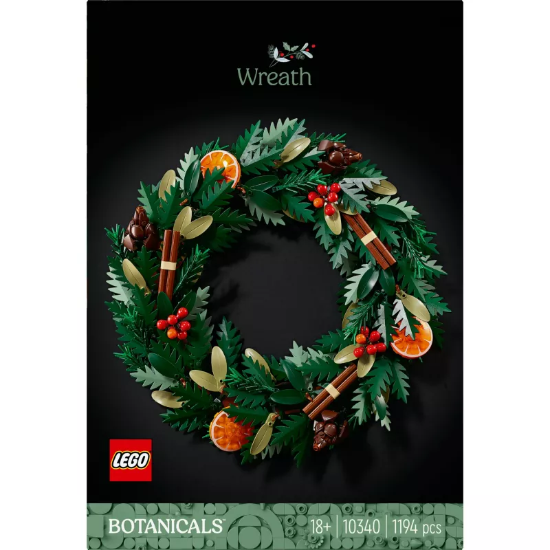 konstruēšanas rotaļlieta LEGO 10340 Icons Ziemassvētku vainags