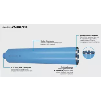 Caurumzāģis Bosch Diamond Crown 72 mm diametrs, 450 mm dziļums, 1 1/4 collu savienojums