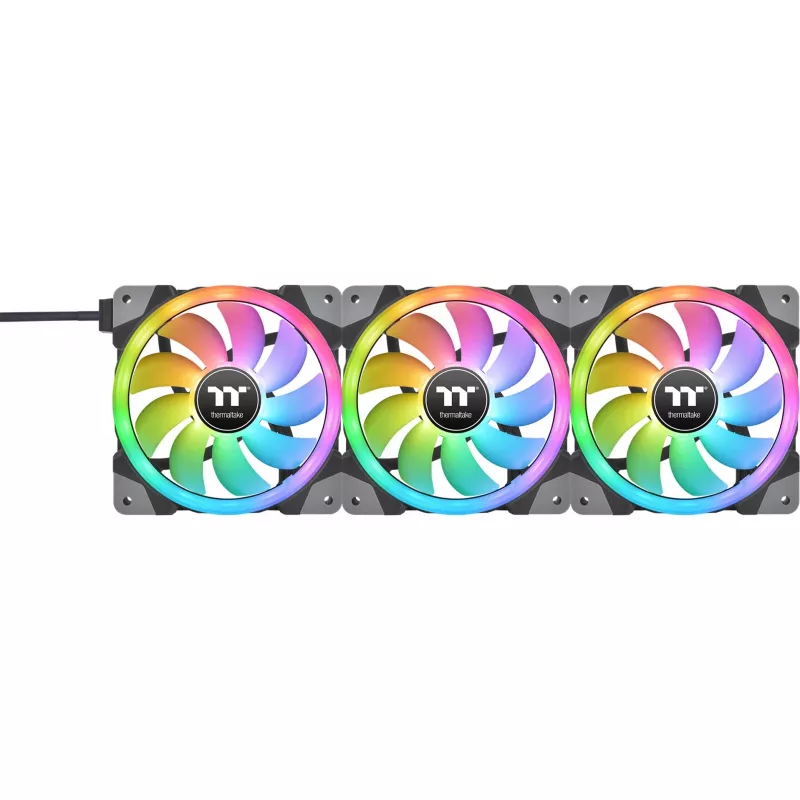 Thermaltake SWAFAN EX12 ARGB 120mm Reverse Blade 3 komplekts - Melns