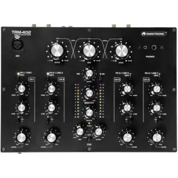 DJ mikseris Omnitronic TRM-402 4 kanālu ar EQ un FX, modelis 10355930