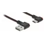 USB kabelis DeLOCK EASY-USB 2.0 Type-A vīr. – Type-C vīr. leņķveida 0,2 m melns