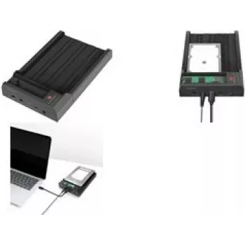 LogiLink USB 3.2 Gen 2 Quickport 2-Bay 2.5/3.5 SATA HDD/SSD un M.2 NVMe QP0031