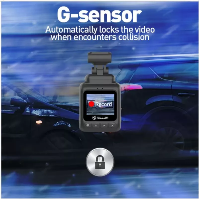 Video reģistrators Tellur Dash Patrol DC1 FullHD 1080P melns