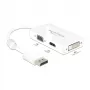 DELOCK Adapter kabelis DisplayPort Plug > 1 x VGA + 1 x HDMI + 1 x DVI 24+1 Balts