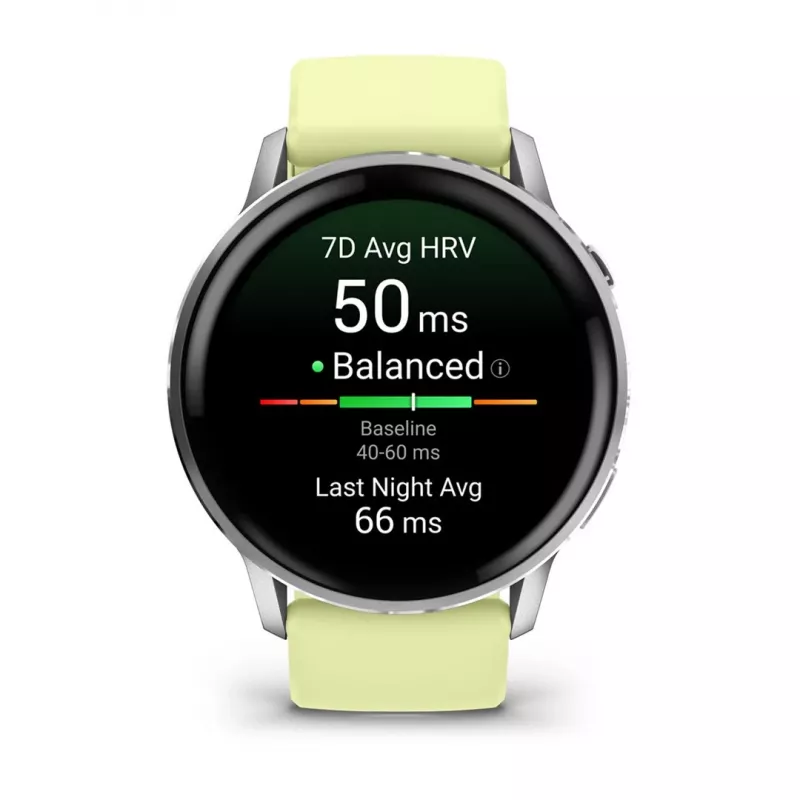 Garmin Venu 010-03014-02 viedpulkstenis / sporta pulkstenis 3.56 cm (1.4 inch) AMOLED 45 mm Digitāls 454 x 454 pikseļi Skārienekrāns Sudrabs Wi-Fi GPS (satelīts)