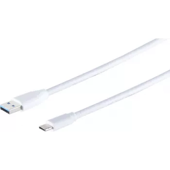USB kabelis S/CONN 13-31026 USB 3.2 Gen 1 1 m USB A USB C Balts