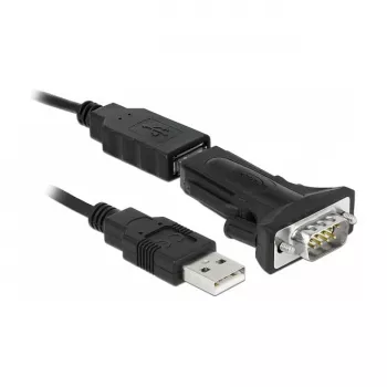 Seriālais kabelis DeLOCK 66286 USB Type-A DB-9 melns 0,8 m