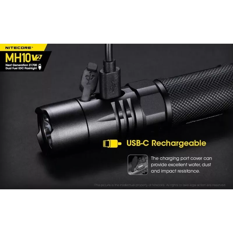 Rokas lukturītis Nitecore MH10 V2 Melns