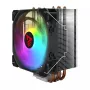 CPU dzesētājs SAVIO SAVGCOVORTEXX2ARGB ar 4 siltuma caurulēm, 120 mm ARGB ventilatoru, melns