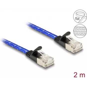 Tīkla kabelis DeLOCK RJ45 plakans Cat.6A 2m zils