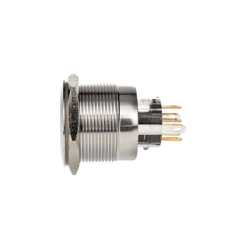 DimasTech vandālu droša spiedpoga 25 mm Silverline Dot RGB PD216