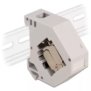 Delock - Modularadapter - DIN sliedes montāžai - CAT 6a - STP - Pelēks - 1 savienotājs (86014)