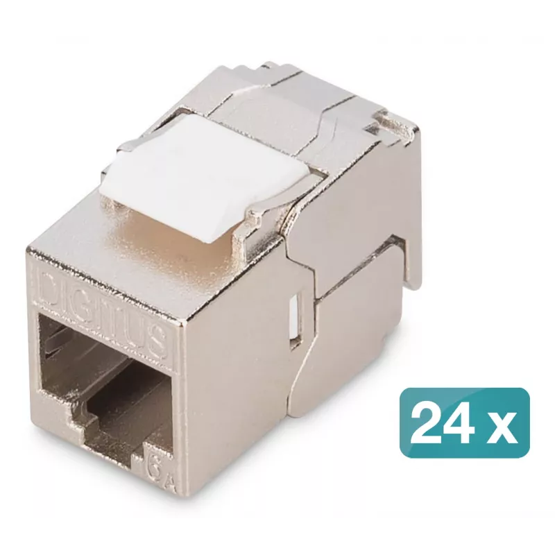 Digitus CAT 6A kompaktais keystone modulis, ekranēts, bezinstrumentu montāža, savienojums, 24 gab.