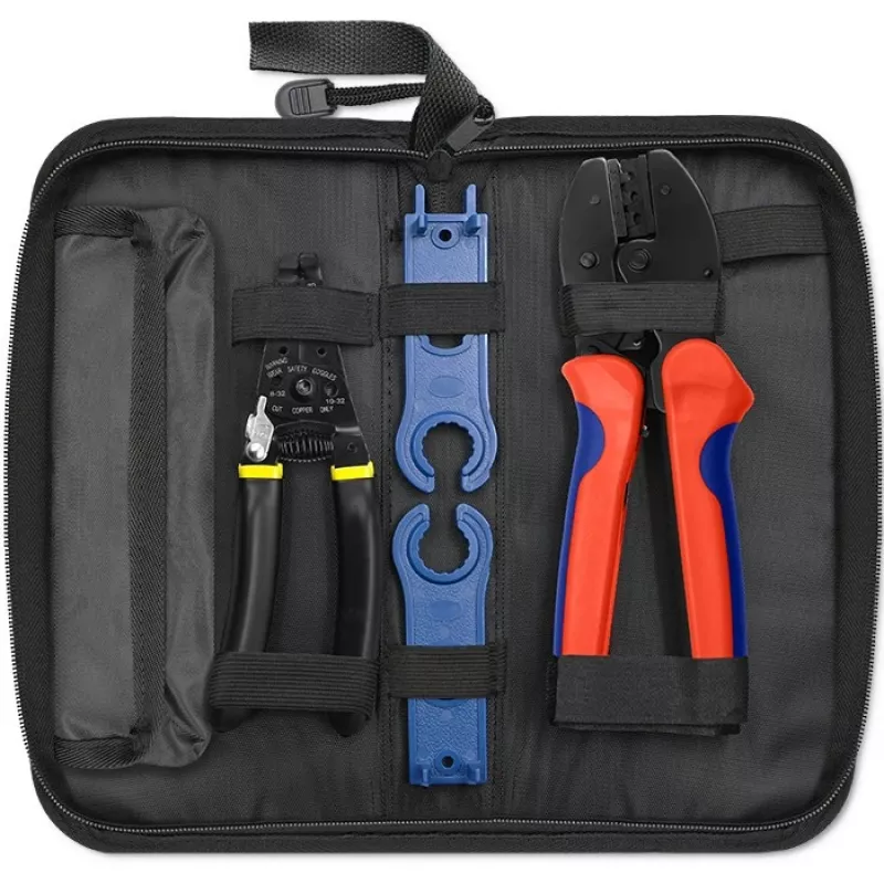 Qoltec Solar Tool Kit Saderīga ar MC4 Connectors | Crimping Tool + Stripping Pliers