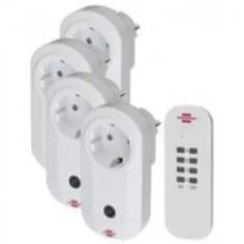 Brennenstuhl Comfort-Line RC CE1 4001 radio vadāmo kontaktligzdu komplekts, 4 kontaktligzdas ar tālvadības pulti, balts
