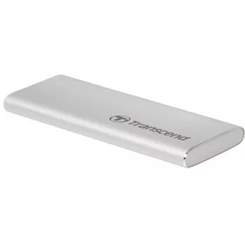 Transcend ESD240C - SSD - 480 GB - ārējais (pārnēsājams) - M.2 - USB 3.1 Gen 2 (USB-C savienotājs) - Sudrabs