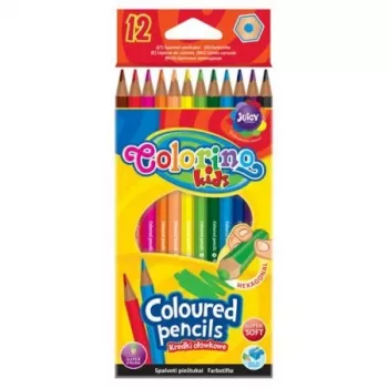 Colorino Kids sešstūra krāsainie zīmuļi 12 krāsas