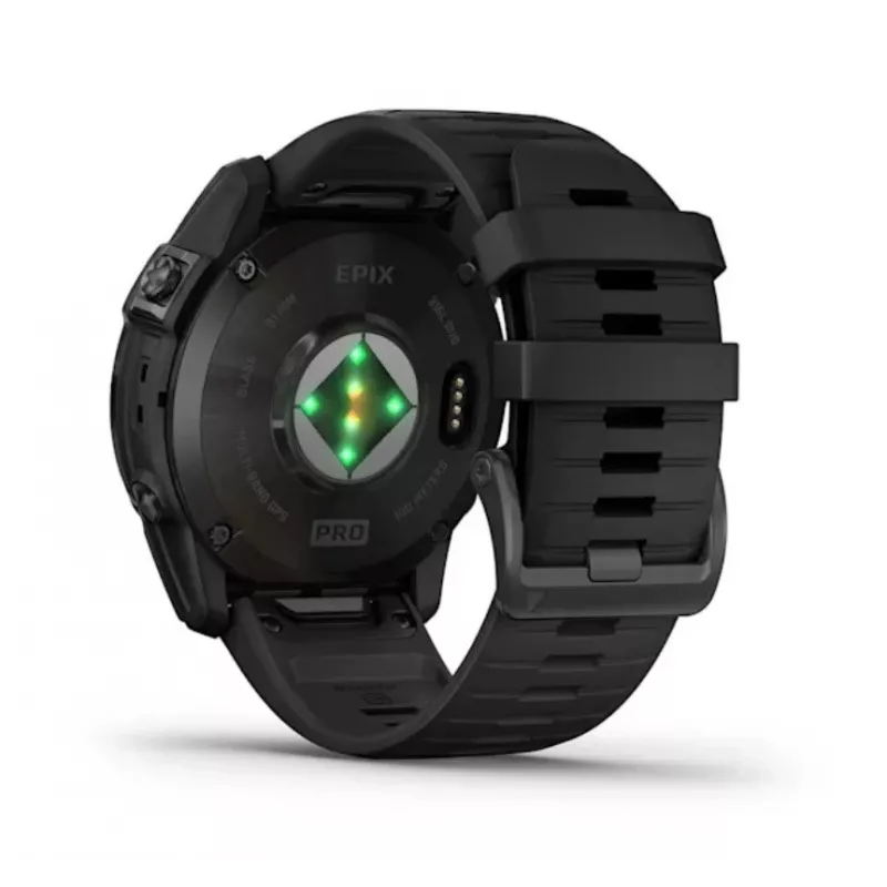 Viedpulkstenis GARMIN epix Pro (Gen 2) — 1,4 collu AMOLED 454×454, 32 GB, GPS, Wi‑Fi, Bluetooth, 51 mm korpuss, 98 g, melns silikons