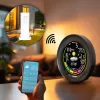 BLAUPUNKT WS35BK APP laika stacija — LCD displejs, temperatūra un mitrums, modinātājs, kalendārs, lietotnes savienojamība, 94×94×27 mm
