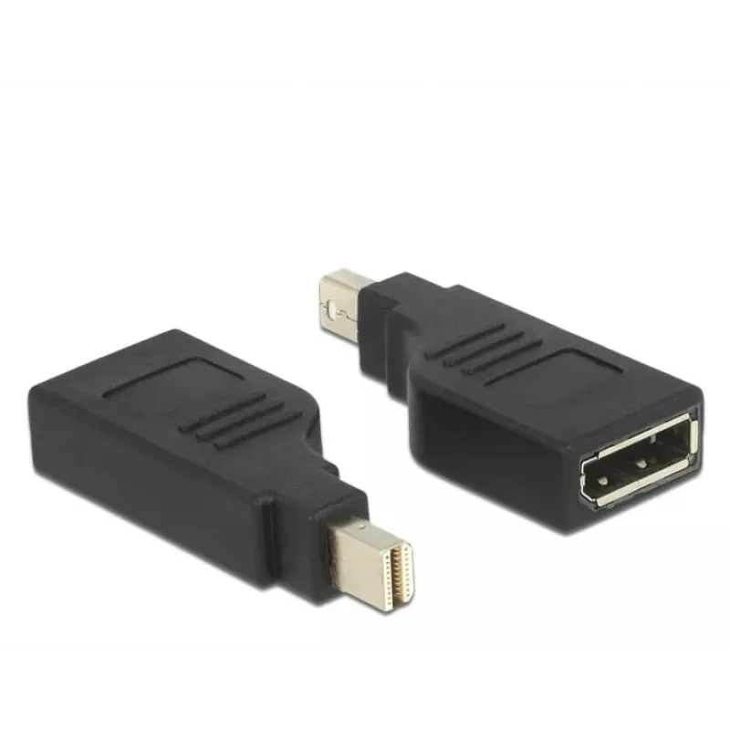 Delock adapteris mini Displayport 1,2 vīrišķais > Displayport sievišķā 4K 90° pagriezts - DisplayPort adapteris - Mini DisplayPort (vīrišķais) leņķveida uz DisplayPort (sievišķā) leņķveida - Melna (65626)