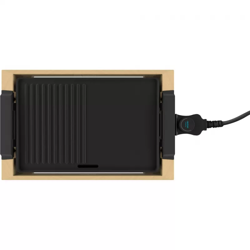 Elektriskais grils CECOTEC Tasty&Grill 2000 Bamboo Melns — modelis 3058, kompakts galda grils