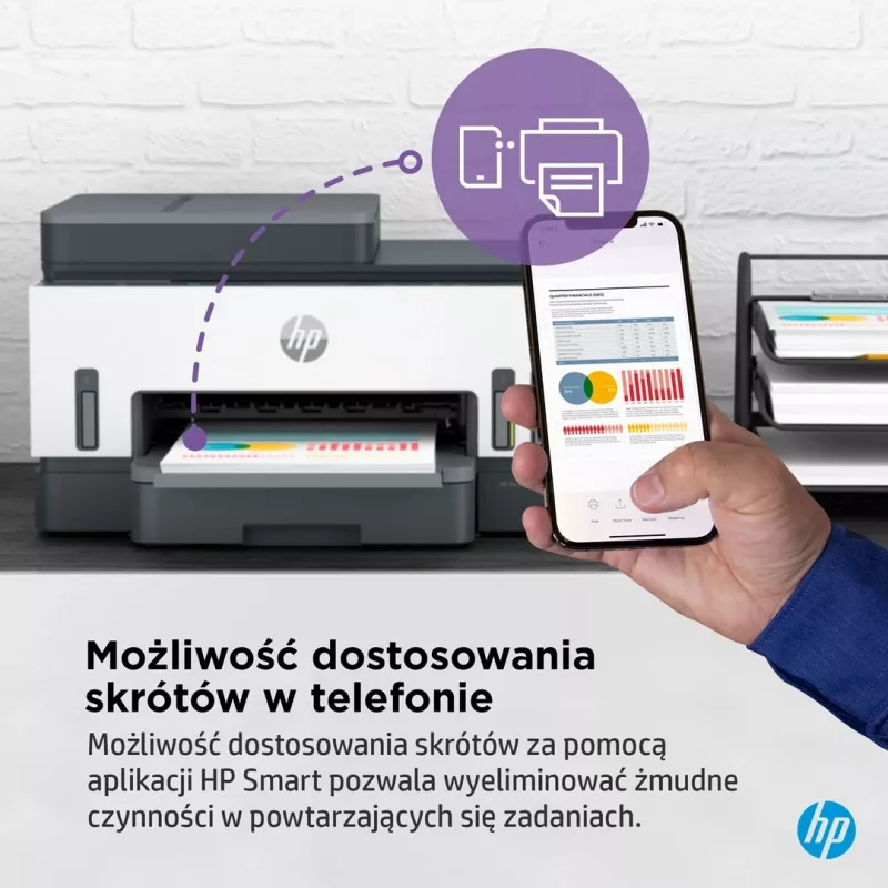 HP Smart Tank 750 daudzfunkciju printeris ar nepārtrauktu krāsu tinti, Wi-Fi, Smart App, automātisku abpusējo druku, ADF automātisko dokumentu padevēju