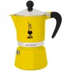Moka katliņš Bialetti Rainbow Melns/Dzeltens — alumīnija plīts virsmas espresso kafijas automāts, 1 gab.