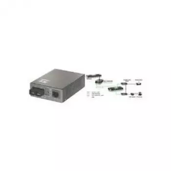 LevelOne RJ45 uz SC ātrā Ethernet multivides pārveidotājs, daudzmodu optiskā šķiedra, 2 km, PoE PD