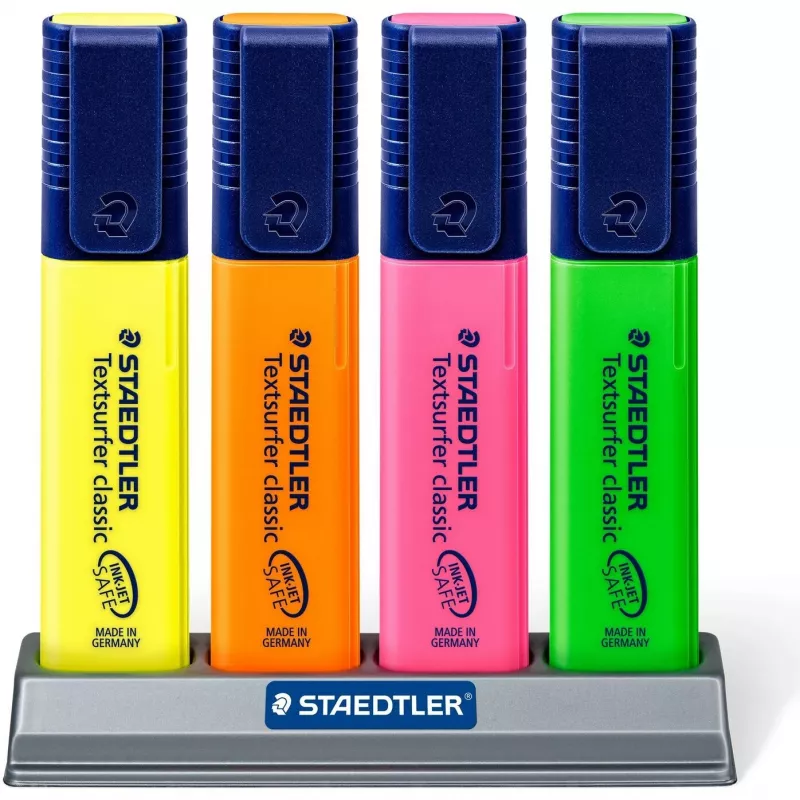 Marķieris Staedtler Textsurfer classic 364 ar slīpu uzgali Zaļš Oranžs Rozā Dzeltens