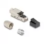 DELOCK RJ45 spraudnis, montējams uz lauka, Cat.6A ar kabeļa blīvslēgu un putekļu vāciņu