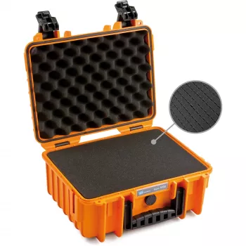 Instrumentu uzglabāšanas koferis B&W Cases 3000/O/SI oranžs, polipropilēns, putekļu un ūdens izturīgs